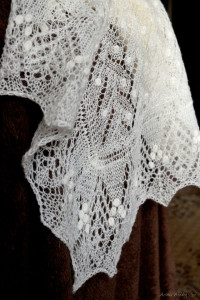 cover-up for wedding, knit natural white lace shawl by Artanis Wedding Lace